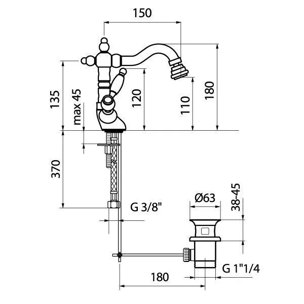Смеситель для биде Webert Dorian DO710402015