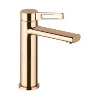 Смеситель для раковины (умывальника) Wellsee ONCE! and forever 182404000, латунный, однорычажный, высота/длина излива 110/110 мм (цвет розовое золото)