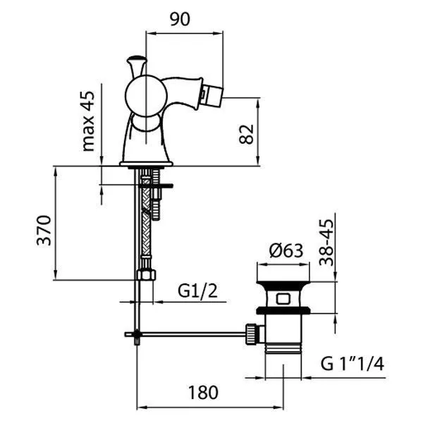 Смеситель для биде Webert Karenina KA710102015