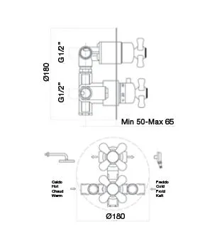 Смеситель для ванны Webert OT970902010, золото