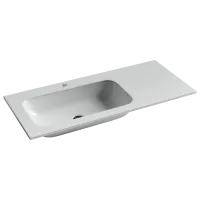 Раковина накладная Ceramicanova Grace прямоугольная 1010x457x137мм, чаша слева, с отверстием под смеситель, цвет белый