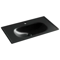 Раковина накладная Ceramicanova Sabo, прямоугольная с отверстием под смеситель 800*460*130, цвет черный матовый. Для установки на мебель, арт. CN13002MB