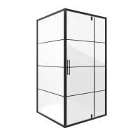 Душевое ограждение Niagara Nova NG-0280-08 BLACK 800х800х1900 квадрат, дверь распашная
