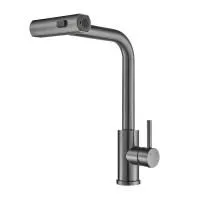 Смеситель для кухни с мультифункциональным изливом Shevanik S263T, оружейная сталь