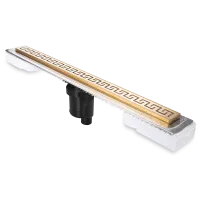 Желоб BERGES водосток B1 Antik 800 золото глянец S-сифон D50/105 H50 вертикальный