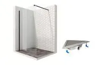 Душевая перегородка Ambassador Walk-in 15031110-ST17, свободный вход, угловой трап, 100см