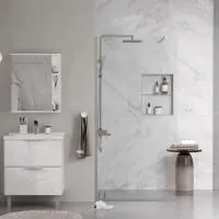 Душевая перегородка ограждение Reflexion RX200100CCR-17 Walk in 200x100см прозрачное закаленное стекло 8мм хромированный профиль