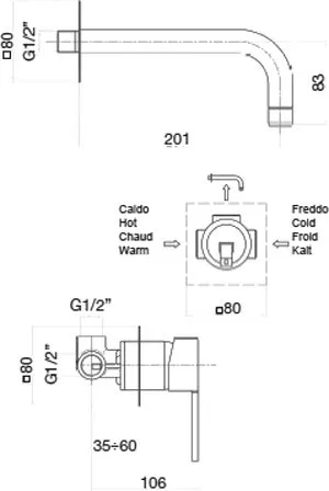 Смеситель для раковины Webert Sax Evolution SE830606015, хром