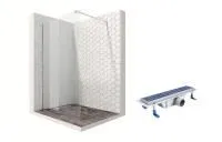 Душевая перегородка Ambassador Walk-in 15031104-ST4, свободный вход, линейный трап, 120см