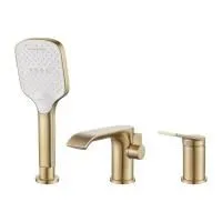 Смеситель на борт ванны Shevanik S4112G, золотой сатин