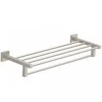 Полотенцедержатель с полкой WONZON & WOGHAND, Брашированный никель (WW-8981-BN)
