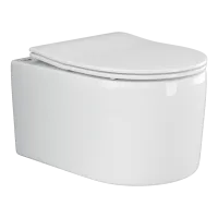 Подвесной унитаз Ceramicanova Moments Rimless, глубокий смыв, с крепежом для полностью скрытого монтажа,  ультратонким сидением и крышкой с функцией плавного закрытия, дюропласт CN3003