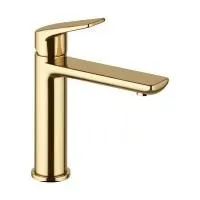 Смеситель для раковины (умывальника) Wellsee ICON! for life 182303000, латунный, однорычажный, высота/длина излива 112/130 мм (цвет золотой)