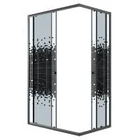 Душевое ограждение Niagara Eco NG-1012-14QBLACK (120х80х190) прямоугольник,раздвижное,черный,стекло мозаика