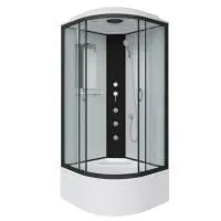 Душевая кабина Niagara Classic NG-6708-14G 90х90х215, высокий поддон 40 см, стекло прозрачное, черные профиля