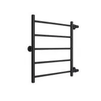 Полотенцесушитель водяной ARIANO Версаль 60х53 боковое подключение черный матовый, 5 перекладин, кран сантехнический угловой 1'х3/4' в комплекте