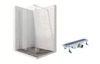 Душевая перегородка Ambassador Walk-in 15031106-ST4, свободный вход, линейный трап,100х25