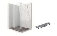 Душевая перегородка Ambassador Walk-in 15031105-ST6, свободный вход, линейный трап,90х25