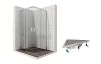 Душевой уголок Ambassador Queen 11011105-ST9, квадратный, угловой трап, 100х100