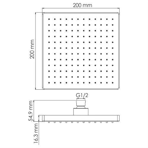 Верхняя душевая насадка WasserKRAFT Exter A140