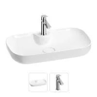 Раковина для ванной Wellsee Croquis 2.0 201000621 в наборе 2 в 1: овальная раковина белого глянцевого цвета, смеситель в цвете хром