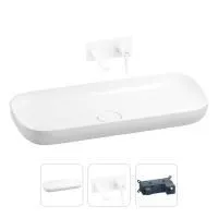 Раковина для ванной Wellsee Croquis 201000610 в наборе 2 в 1: овальная раковина белого глянцевого цвета, встраиваемый смеситель в цвете матовый белый