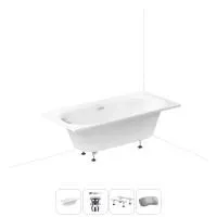 Акриловая ванна в наборе 4 в 1: встраиваемая ванна, слив-перелив, ножки, подголовник Wellsee Dream For More 20216817R