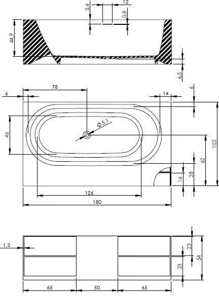 Ванна из искусственного мрамора Riho Burgos 180х102 BS4200500000000