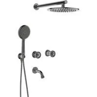 Душевая система Laveo Muro BAU_911P скрытого монтажа с изливом графит