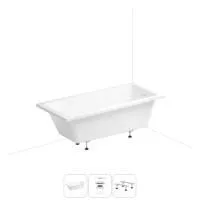 Акриловая ванна в наборе 3 в 1: встраиваемая ванна, слив-перелив, ножки Wellsee FreeDom 2.0 20212798R