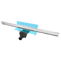 Желоб BERGES водосток WALL 1000 пристенный хром глянец S-сифон D50 H60 боковой