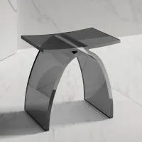 Стульчик для ванной прозрачный ABBER Kristall AT1739Onyx черный