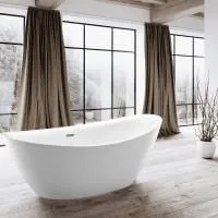 Ванна акриловая Vincea VBT-203, 1800*850*650, цвет белый, слив-перелив в комплекте, хром