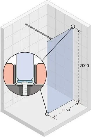 Душевая перегородка Riho Scandic Flat S400 115 GC5120F