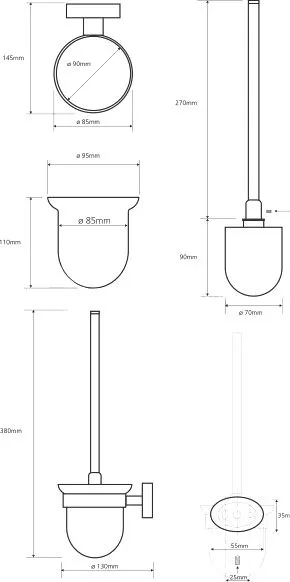 Ершик для унитаза Bemeta Oval 118413011