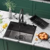 Кухонная мойка RoxenBath Simple 60 PVD графит  (текстурное покрытие)