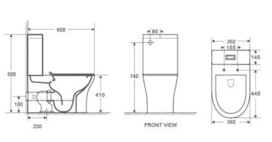 Унитаз компакт WeltWasser WW TELBACH 001 GL-WT белый глянец