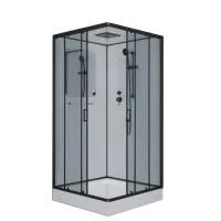 Душевая кабина Niagara Premium NG-6902-01Q BLACK 100х100х210, низкий поддон 16 см, стекло тонированное