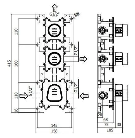 Встраиваемая часть смесителя Paffoni MODULAR BOX MDBOX018 термостат