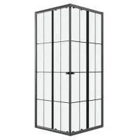 Душевое ограждение Niagara Eco NG-1010-14QKL (100х100х190) квадрат,раздвижное,черный,стекло клетка