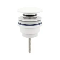 Универсальный донный клапан для раковины Wellsee Drainage System 182143000, для умывальников с переливом/без перелива, латунь, матовый белый