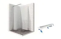 Душевой уголок Ambassador Nord 13011105-ST13, квадратный, линейный трап, 90х90