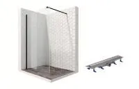 Душевая перегородка Ambassador Walk-in 15031109-ST8, свободный вход, линейный трап, 90см