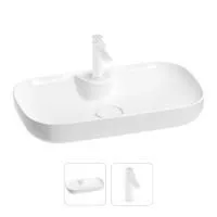 Раковина для ванной Wellsee Croquis 2.0 201000630 в наборе 2 в 1: овальная раковина белого глянцевого цвета, смеситель в цвете матовый белый