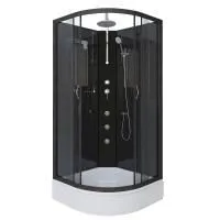 Душевая кабина Niagara Classic NG-6501-14BKTG 90х90х210-240, средний поддон 26 см, стекло тонированное, алюм черный