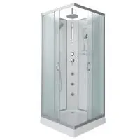 Душевая кабина Niagara Classic NG-1101-14BKTG 90х90х210-240, низкий поддон 13 см, стекло матовое с полкой