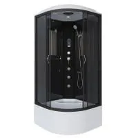 Душевая кабина Niagara Classic NG-6508-14F 90х90х215, высокий поддон 40 см, стекло тонированное, алюм черный