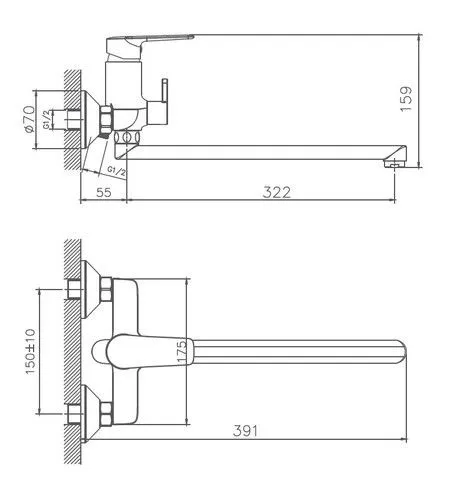 Смеситель для ванны Haiba HB22563
