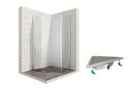 Душевой уголок Ambassador Diamond 12011112L-ST9, пятиугольный, угловой трап, 100х100