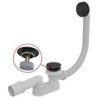 Сифон для ванны Alcaplast CLICK/CLACK, черный-мат, A507BLACK-100